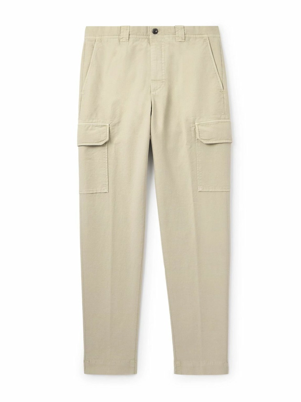Photo: Incotex - Tapered Cotton-Blend Cargo Trousers - Neutrals