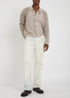 Mki Miyuki Zoku Open-knit Linen and Cotton-blend Cardigan Taupe