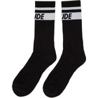 Rhude Black Two-Stripe Logo Socks