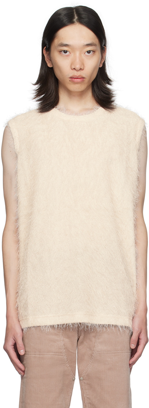 AFTER PRAY Yellow Hairy Tank Top