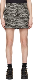 Balmain Black & White Fringe Shorts