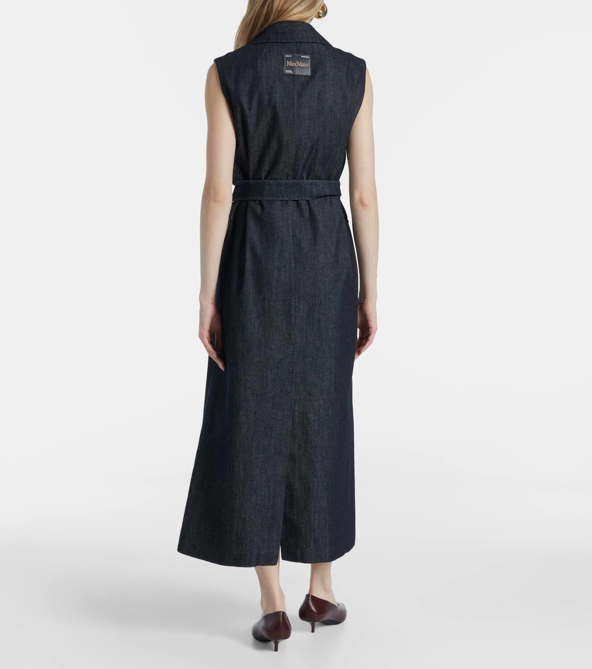 'S Max Mara Greta belted denim maxi dress