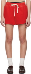 Jil Sander Red Cotton Terry Shorts