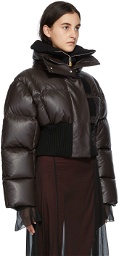 Givenchy Brown Leather Puffer Jacket