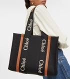 Chloé Woody Medium linen tote bag