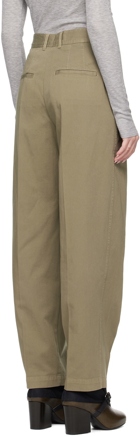 House of Dagmar Khaki Mid-Rise Trousers