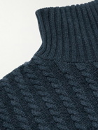 Brioni - Cable-Knit Cashmere Rollneck Sweater - Blue