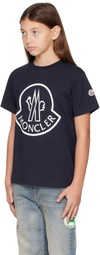 Moncler Enfant Big Kids Navy Printed Logo Cotton T-shirt