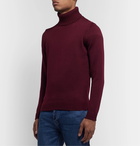 Incotex - Slim-Fit Virgin Wool Rollneck Sweater - Burgundy