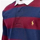 Polo Ralph Lauren Men's Stripe Rugby Shirt in Cruise Navy& Classic Wine