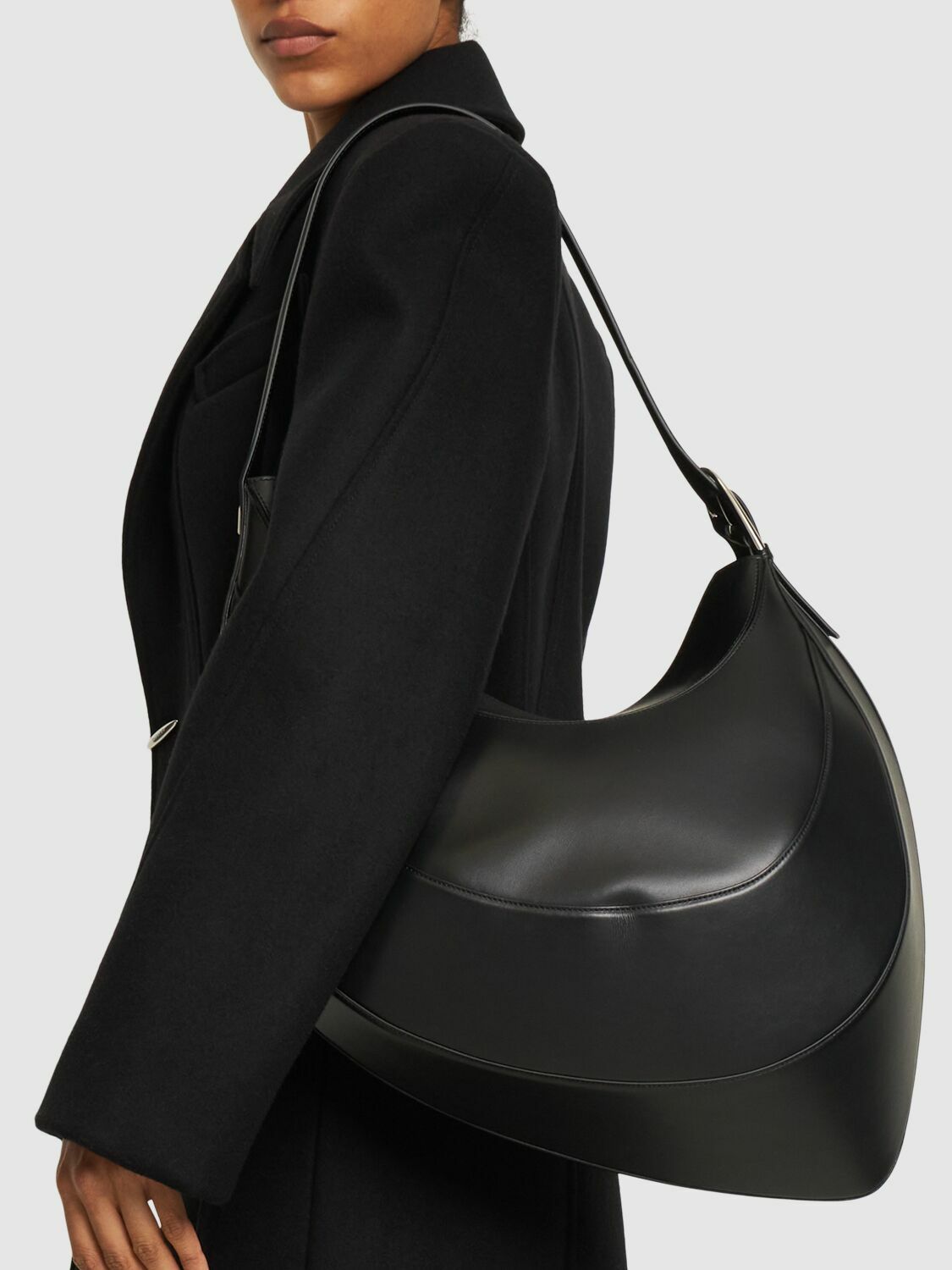 MUGLER - Large Spiral Curve Leather Shoulder Bag