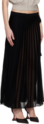 REMAIN Birger Christensen Black Knit Wrap Maxi Skirt