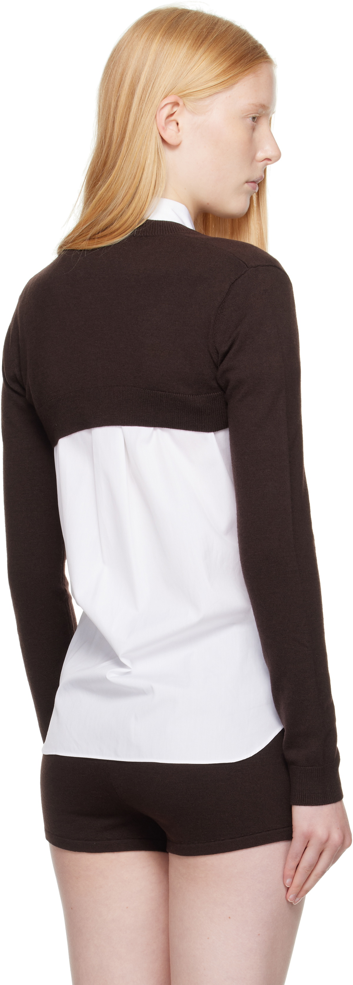 Sandy Liang Brown Chip Cardigan