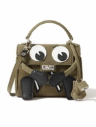 READYMADE - Dr. Woo Monster Cross-Grain Leather-Trimmed Cotton-Drill Messenger Bag