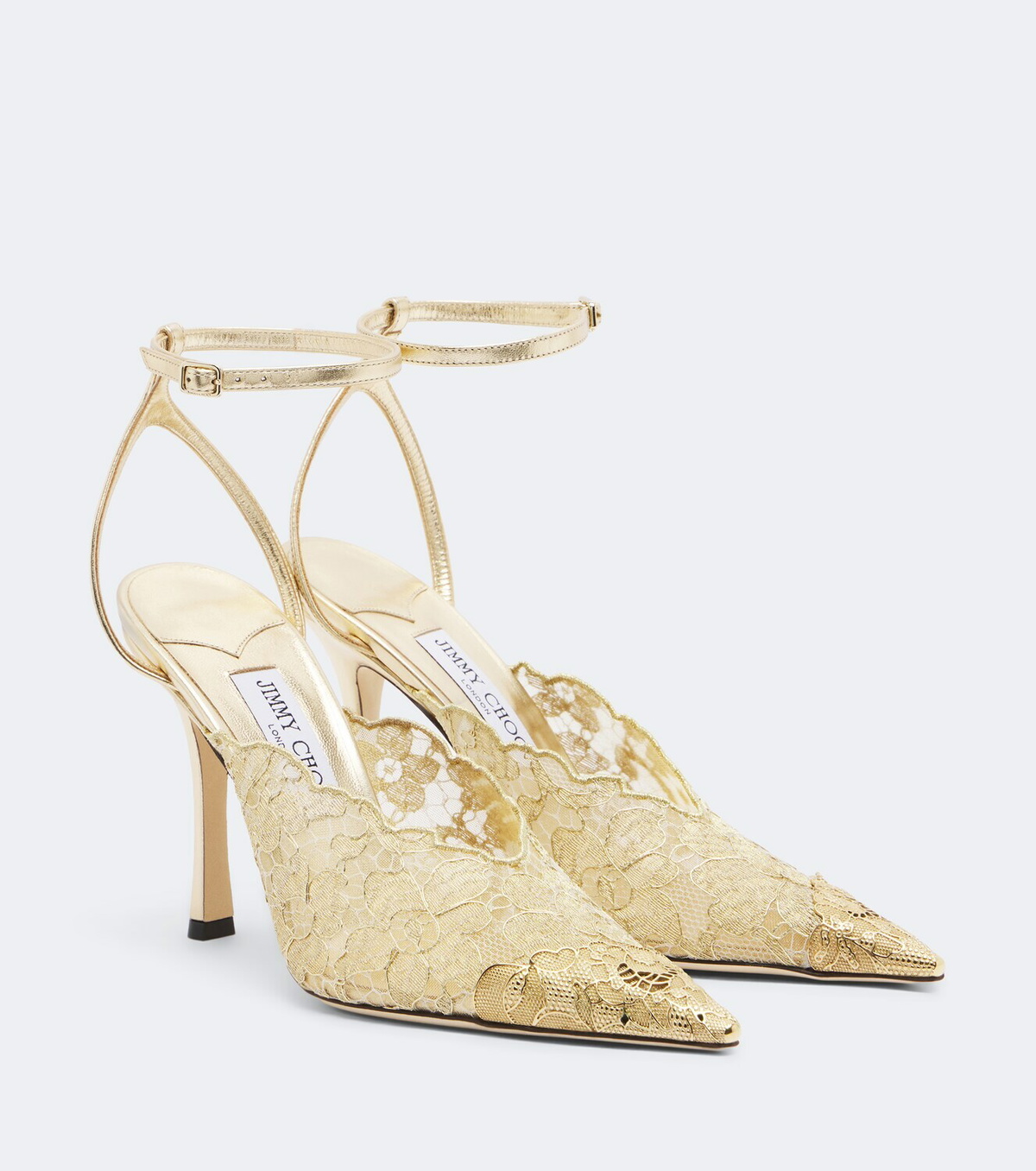 Jimmy Choo Faiz metallic lace slingback pumps