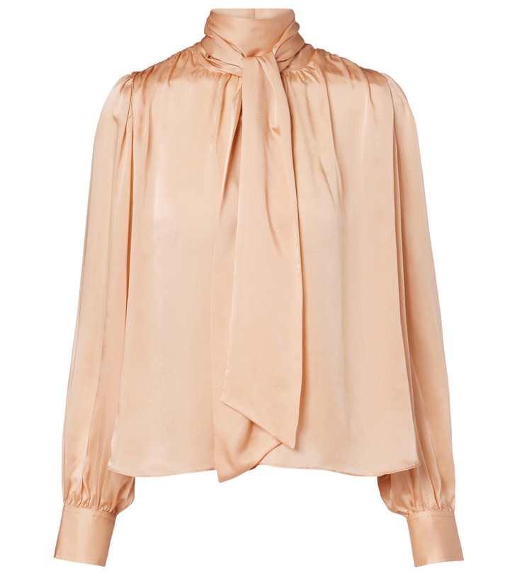 Photo: Ulla Johnson Ornament tie-neck silk chiffon blouse