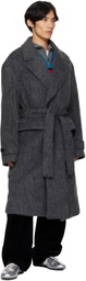 Andersson Bell Gray Mattia Shaggy Wool Robe Coat