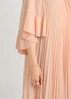 Zimmermann Pleated Cape-effect Chiffon Maxi Dress Peach