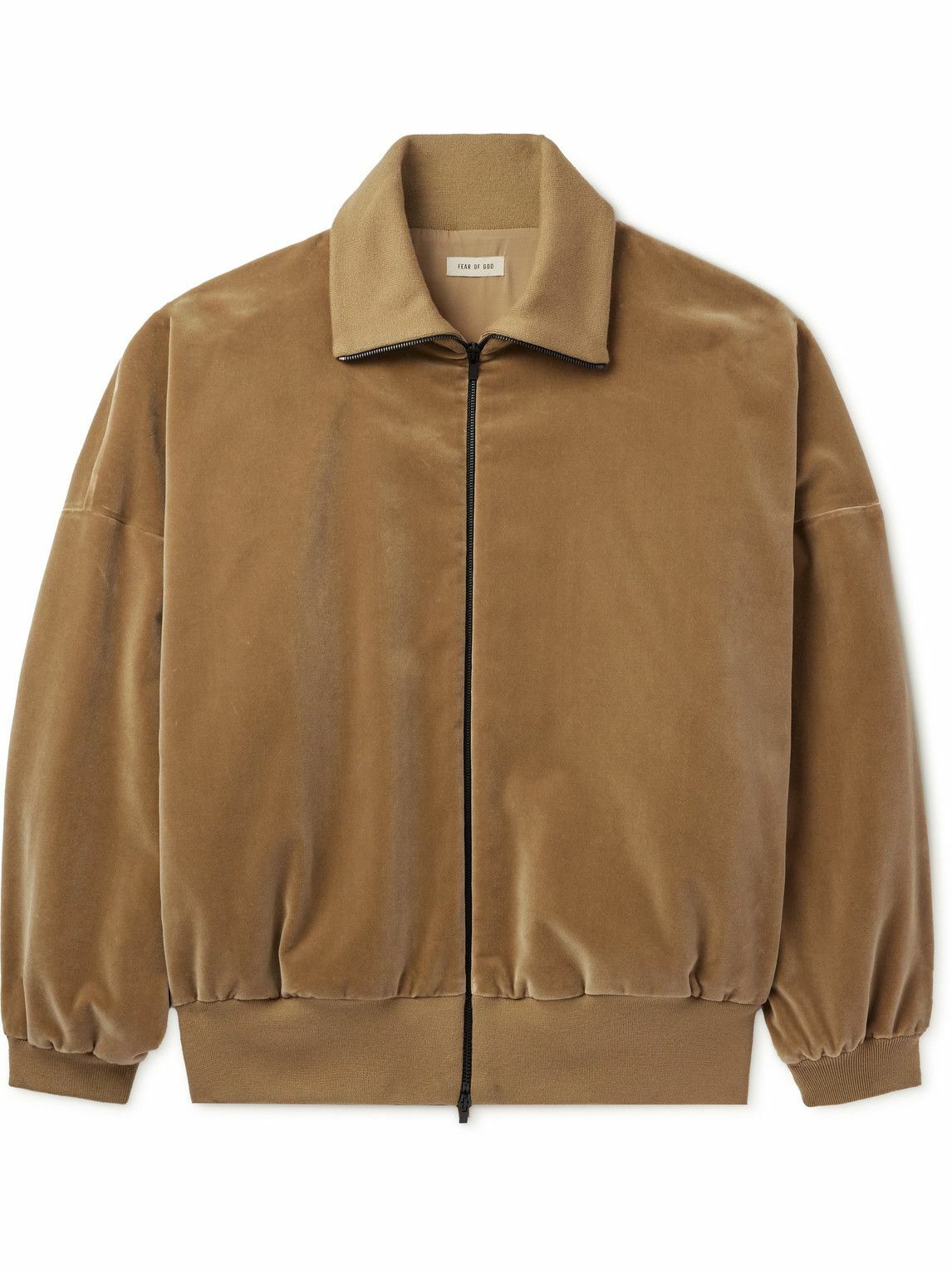 Fear of God - Logo-Appliquéd Cotton and Modal-Blend Velvet Track Jacket ...