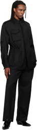 NULLUS Black Layered Folded Trousers
