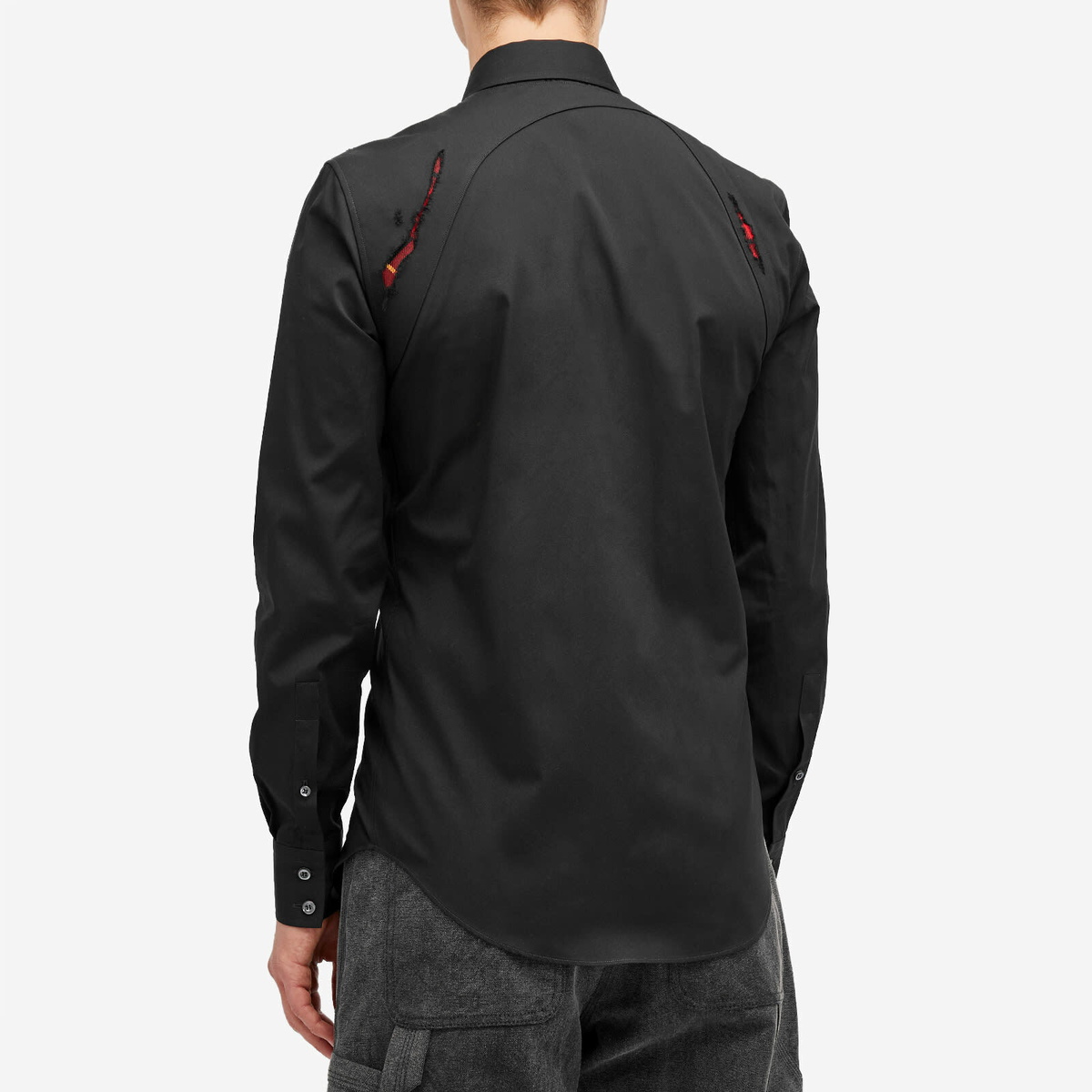Alexander McQueen Men's Distressed Tartan Harness Shirt in
