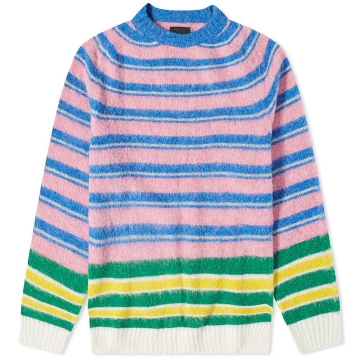 Photo: Howlin by Morrison Men's Howlin' Flying Tapes Stripe Crew Knit in Apollo