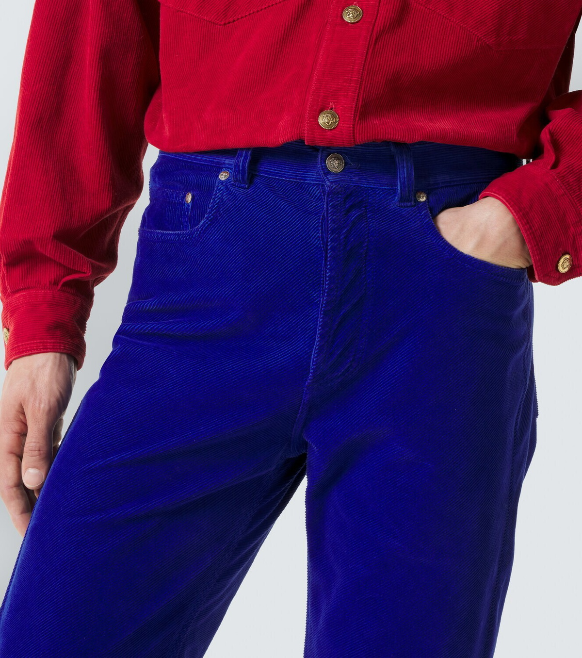 Versace Tapered cotton corduroy pants