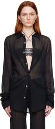 Ludovic de Saint Sernin Black Semi-Sheer Shirt