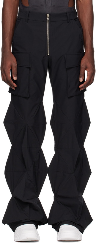 Photo: Uncertain Factor Black 3D Embossed Cargo Pants