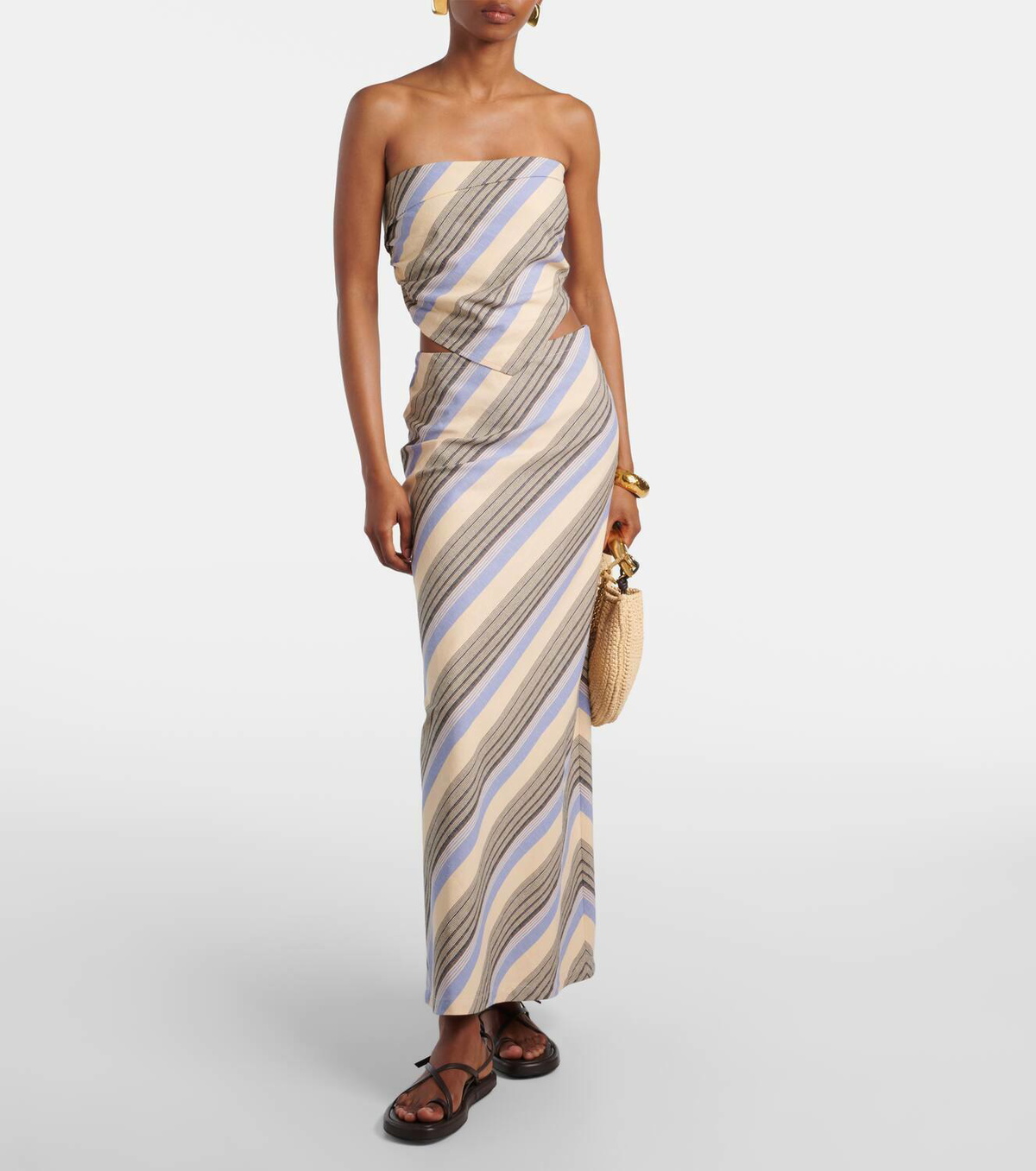 Faithfull Antibes striped cotton and linen top