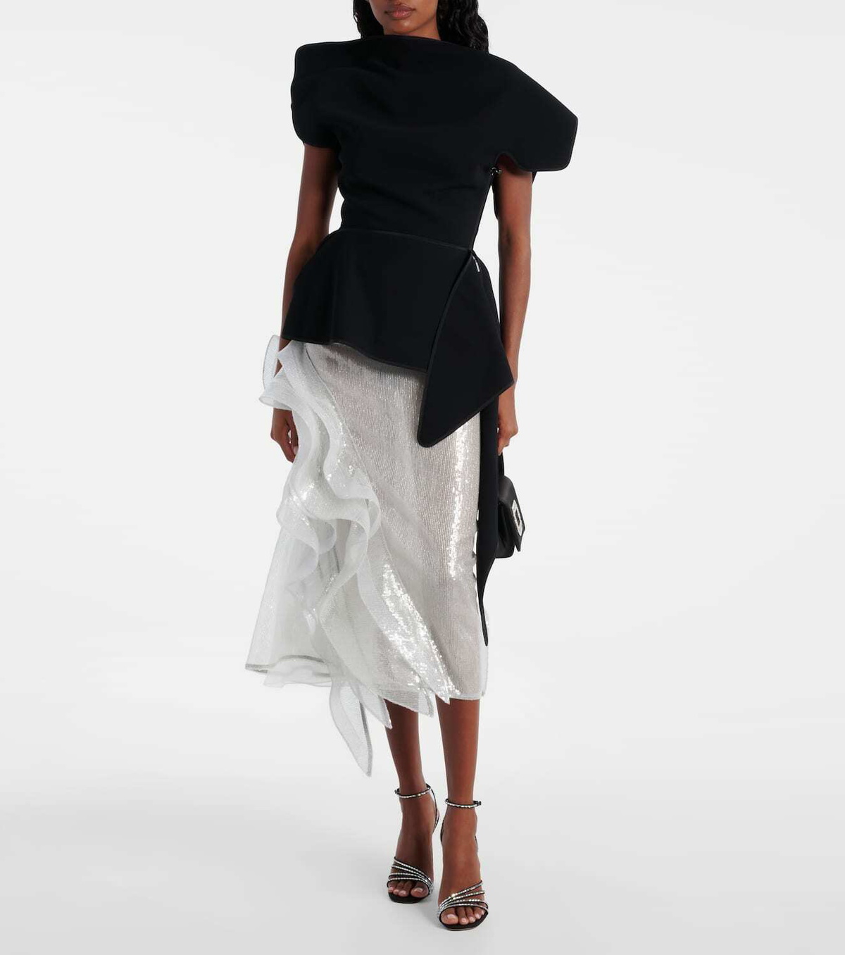 Maticevski Hymn ruffled sequined midi skirt