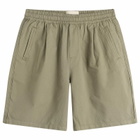 Folk Men's Relaxed Assembly Shorts in Light Sage Mini Stripe