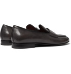 Santoni - Burnished-Leather Tasselled Loafers - Gray