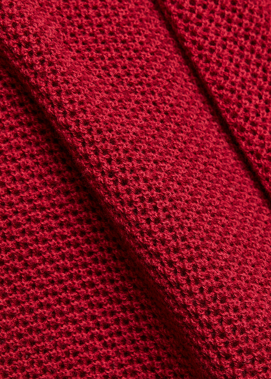 House OF Sunny Joey Stripe-trimmed Fine-knit top Red