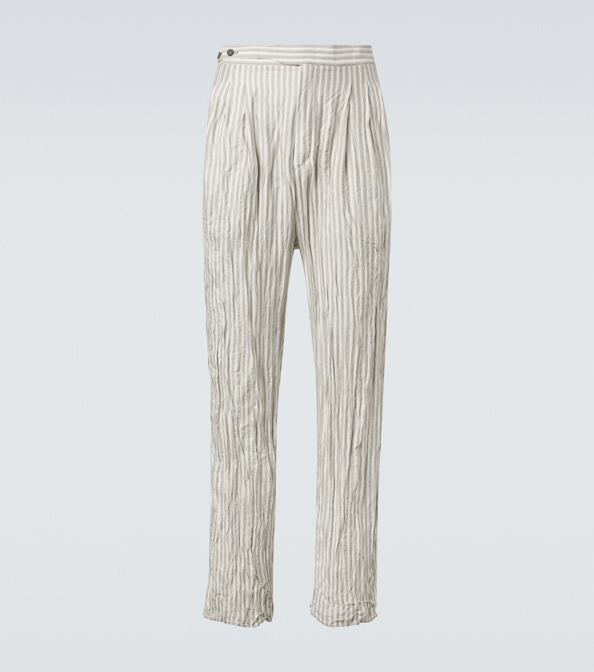 Zegna Striped silk straight pants