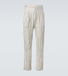 Zegna Striped silk straight pants