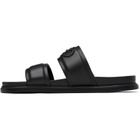 Ferragamo Black Gancini Ornament Slide Sandals