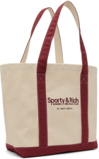 Sporty & Rich Beige & Red Club Two Tone Tote
