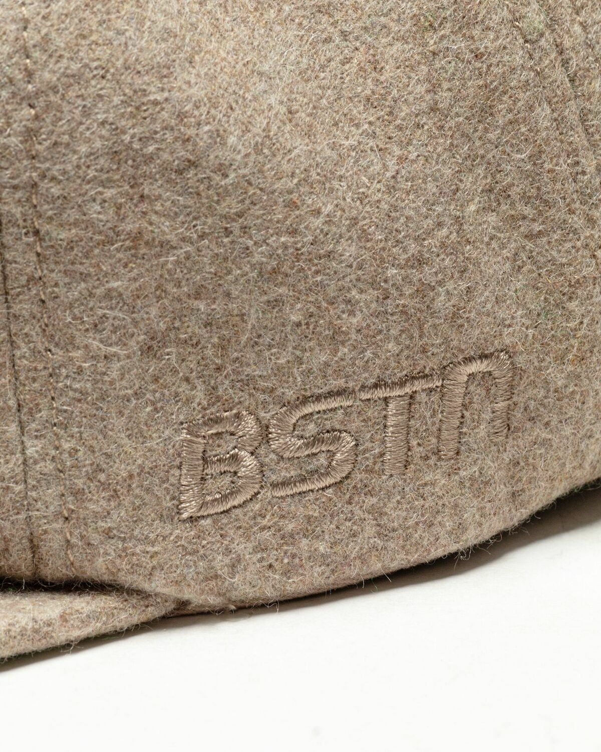 Bstn Brand Logo Wool Cap Beige - Mens - Caps
