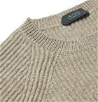 Incotex - Ribbed Mélange Virgin Wool Sweater - Mushroom