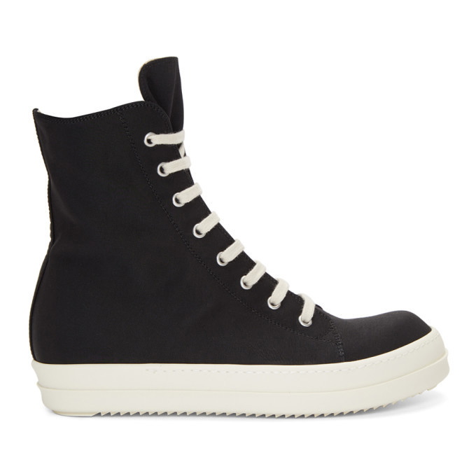 Photo: Rick Owens Drkshdw Black Vegan High-Top Sneakers