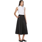 Jil Sander Navy Black Satin Wide-Leg Trousers