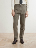 Dunhill - Tapered Cotton-Blend Twill Trousers - Green