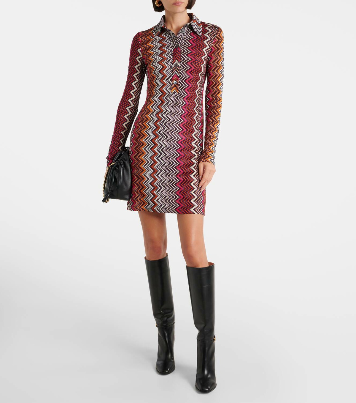 missoni shirt dress MISSONI Metallic crochet-knit cotton-blend shirt dress