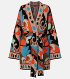 Etro Jacquard wool-blend wrap cardigan