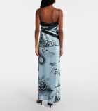 SIR Dreamwood scarf-detail silk maxi dress