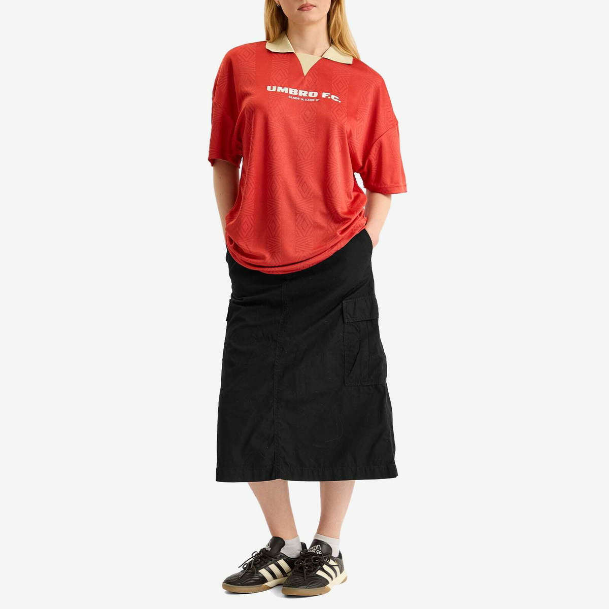Umbro Retro Football Jersey in Fire Whirl