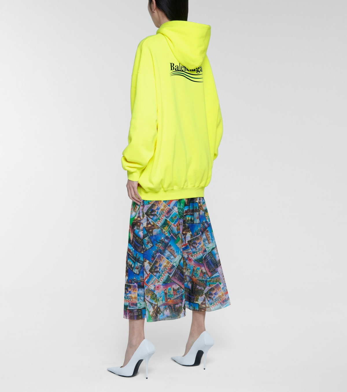 早期完売★BALENCIAGA 特大ロゴ刺繍入り コットンHOODIE★New Balenciaga Logo cotton hoodie Balenciaga