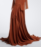 Marmar Halim Draped georgette bustier gown