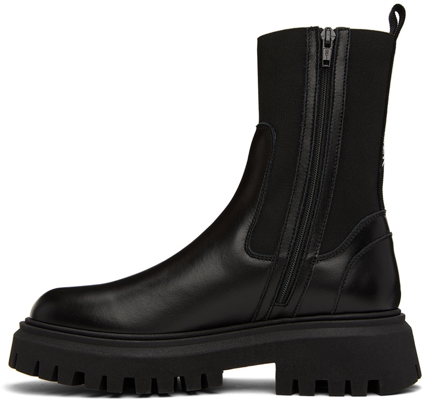 Moncler Enfant Kids Black Petit Neue Chelsea Boots Moncler Enfant